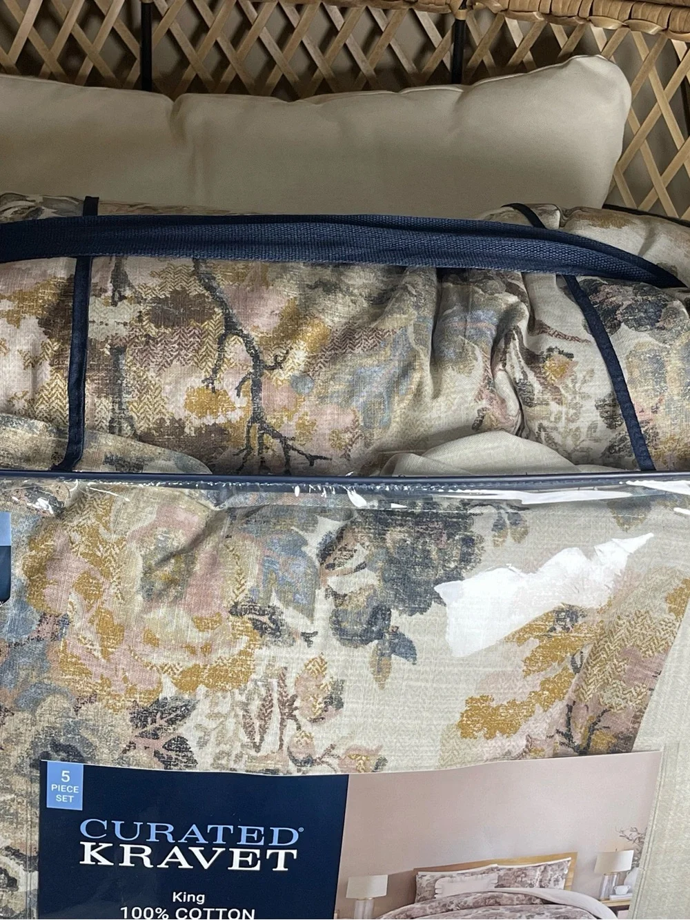 Curated kravet 5 pc comforter set 100% cotton in king size luxury bedding $320